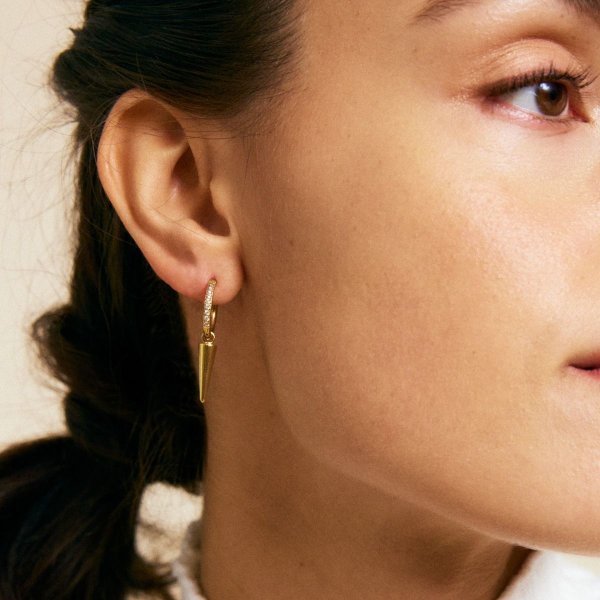 Edblad - Örhängen Peak Hoops Sparkle Guld Klar