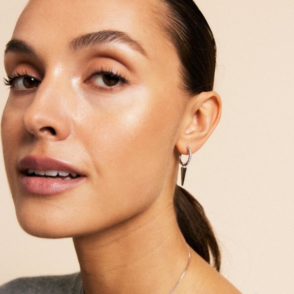 Edblad - Örhängen Peak Hoops Sparkle Stål Klar