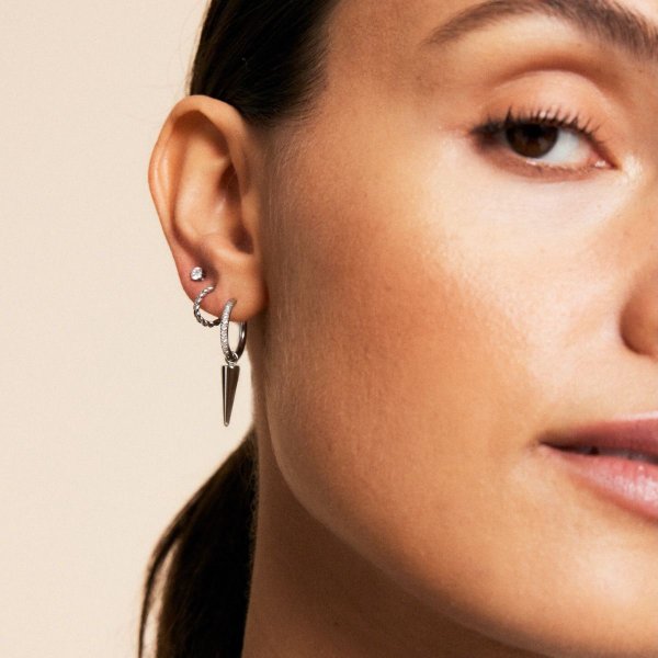 Edblad - Örhängen Peak Hoops Sparkle Stål Klar