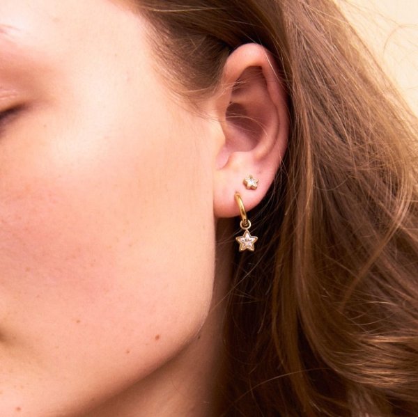 Edblad - Örhängen Star Sparkle Hoops Guld