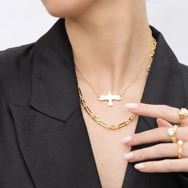 Emma Israelsson - Halsband Dove Stor Golden