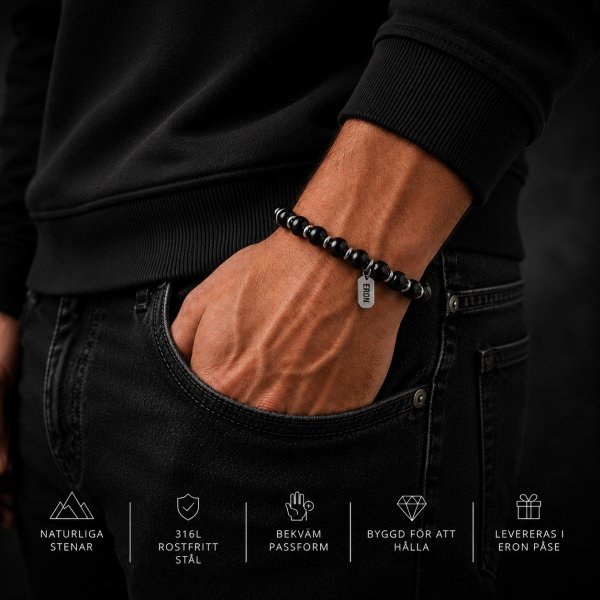 Eron - Armband Anders Elastic Black Forge