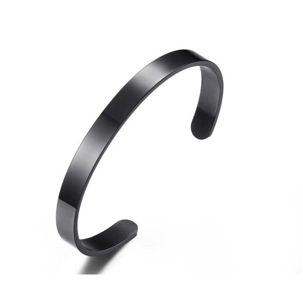 Eron - Armband Plain Svart 0,6