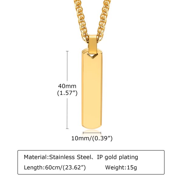 Eron - Halsband Tag Rectangular Guld