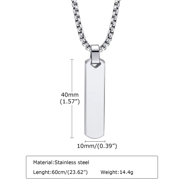 Eron - Halsband Tag Rectangular Stål