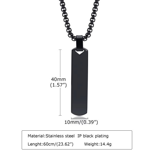 Eron - Halsband Tag Rectangular Svart
