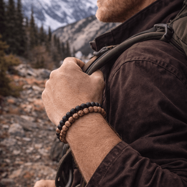 Eron - Armband 2-pack Ljusbrun Svart