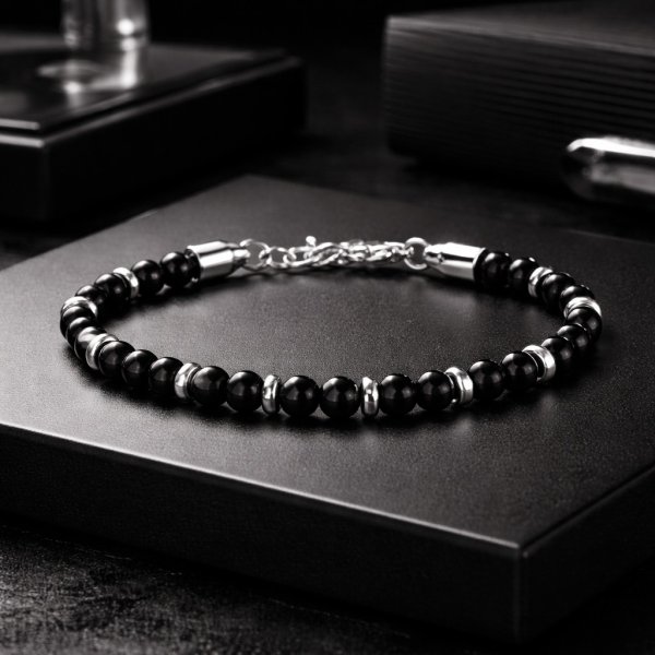 Eron - Armband Anders 0,6 Svart Blank