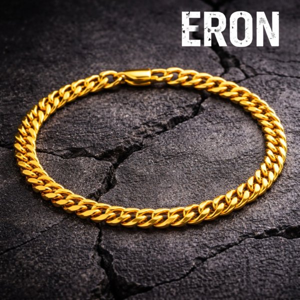 Eron - Armband Cuban Link Guld 0,7cm