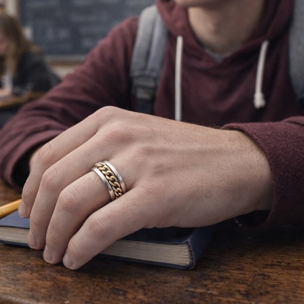 Eron - Ring Rotatable Chain Guld