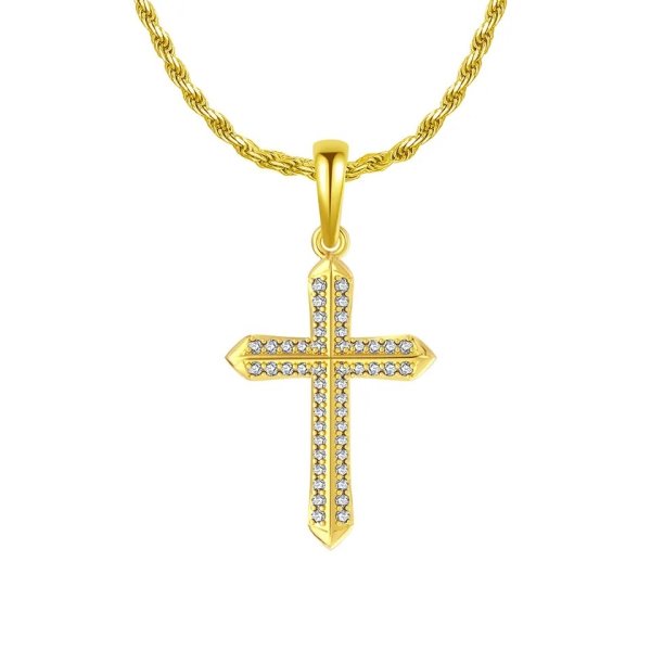 Highnose 925 - Halsband Kors Crystal Guld