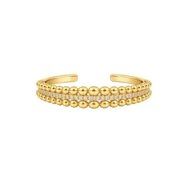 Ioaku - Armband Bubble Pave Cuff Guld