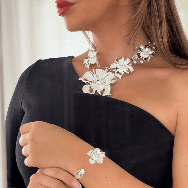 Ioaku - Armband La Fleur Cuff Silver