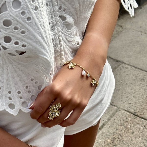 Ioaku - Armband La Fleur Multi Guld 