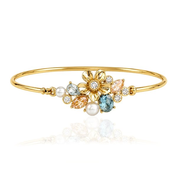 Ioaku - Armband La Fleur Sirene Garden Cuff Guld Blå