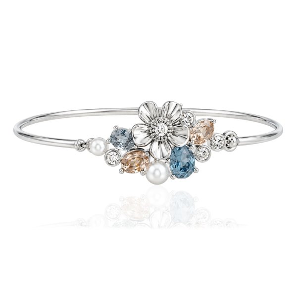 Ioaku - Armband La Fleur Sirene Garden Cuff Silver Blå