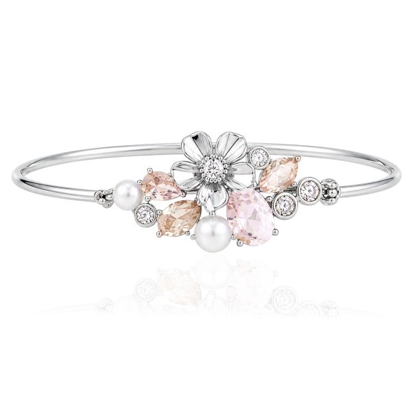 Ioaku - Armband La Fleur Sirene Garden Cuff Silver Rosa