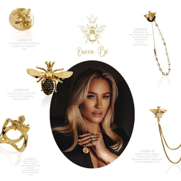 Ioaku - Brosch Queen Bi Coin Guld