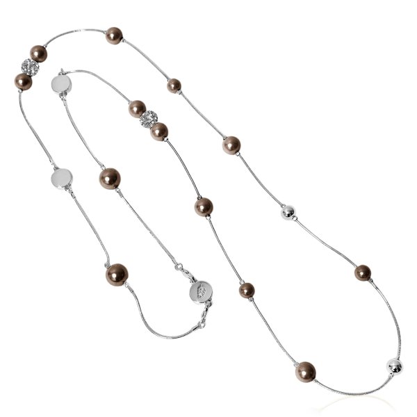 Ioaku - Halsband Berry Iconic Silver Brun Pearl