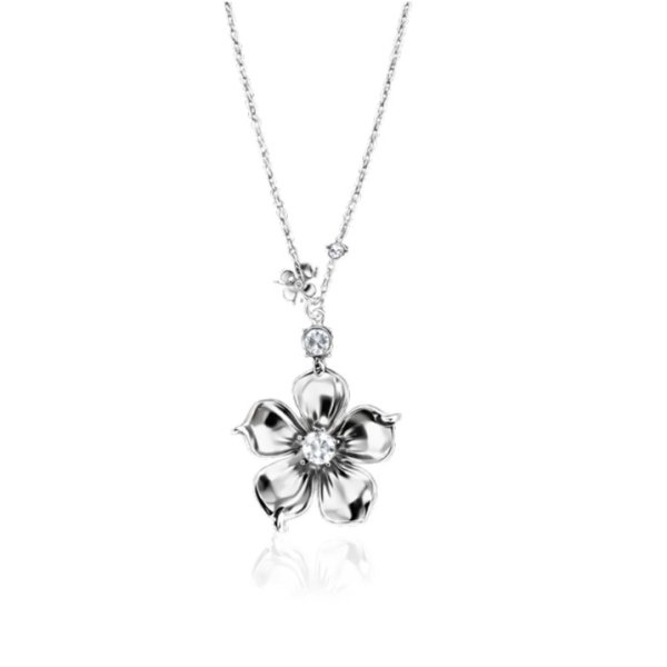 Ioaku - Halsband La Fleur Detail Pendant Stål