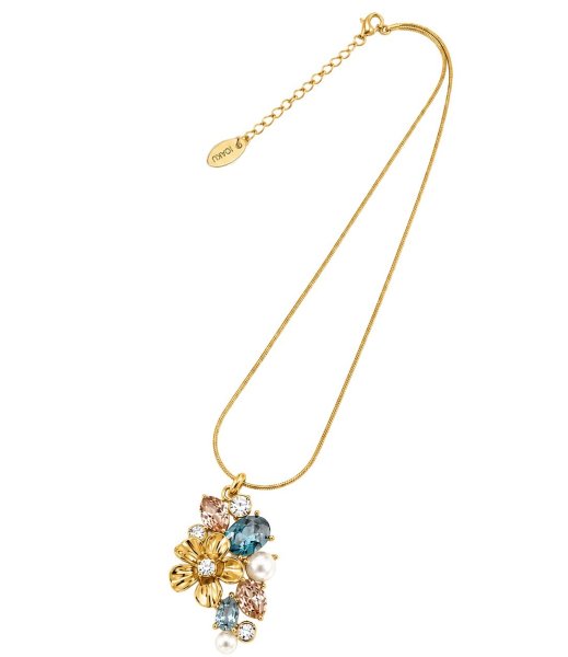 Ioaku - Halsband La Fleur Sirene Garden Pendant Guld Blå