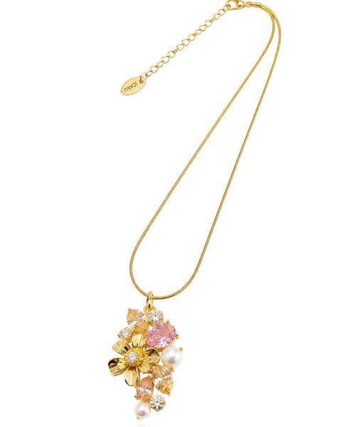 Ioaku - Halsband La Fleur Sirene Garden Pendant Guld Rosa