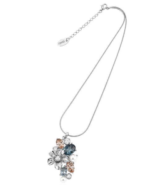 Ioaku - Halsband La Fleur Sirene Garden Pendant Silver Blå