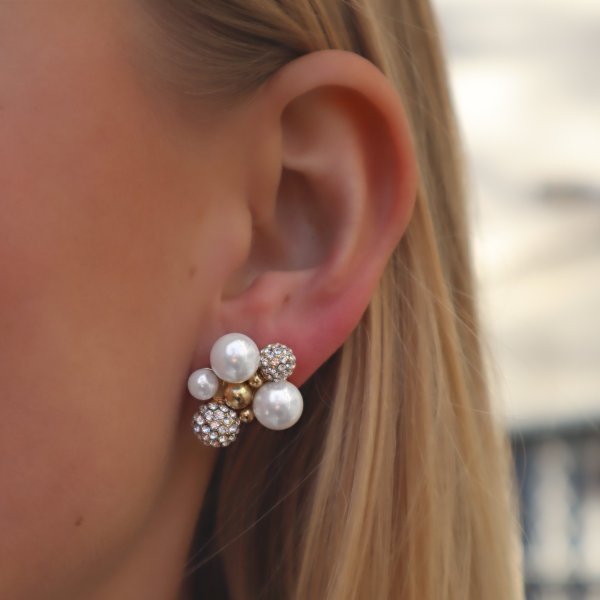 Ioaku - Örhängen Berry Crystal Stud Guld