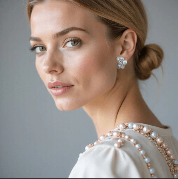 Ioaku - Örhängen Berry Crystal Stud Guld Brun