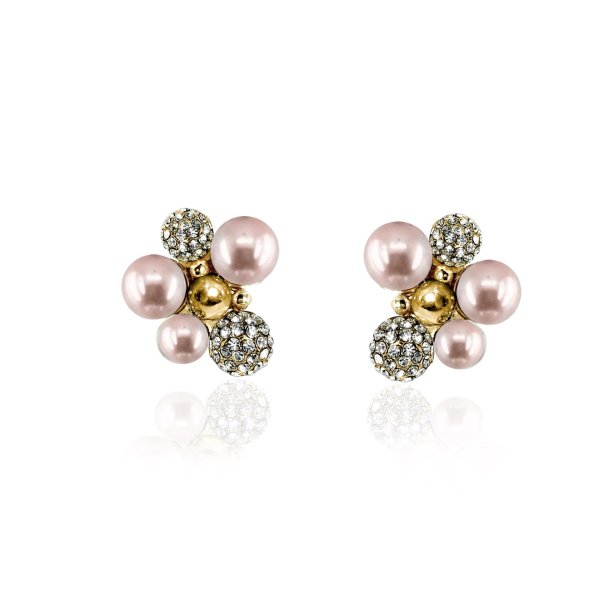 Ioaku - Örhängen Berry Crystal Stud Guld Rosa