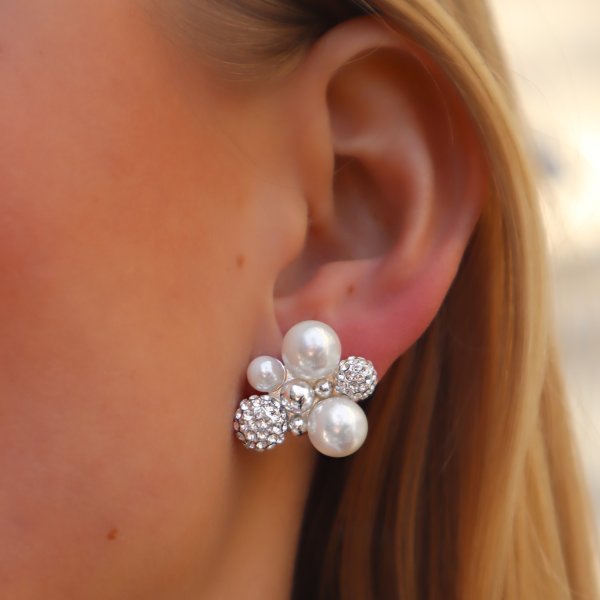 Ioaku - Örhängen Berry Crystal Stud Silver