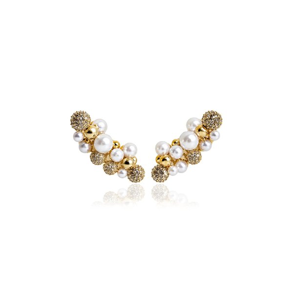 Ioaku - Örhängen Berry Pearl Petite Multi Stud Guld Vit
