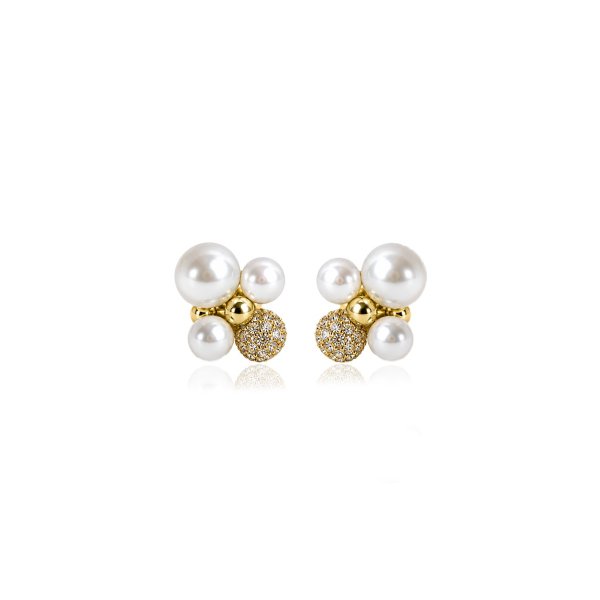 Ioaku - Örhängen Berry Pearl Petite Stud Guld Vit