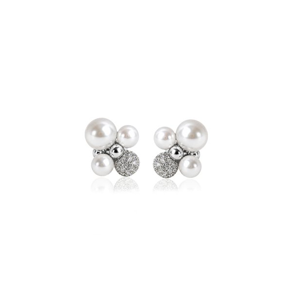 Ioaku - Örhängen Berry Pearl Petite Stud Silver Vit