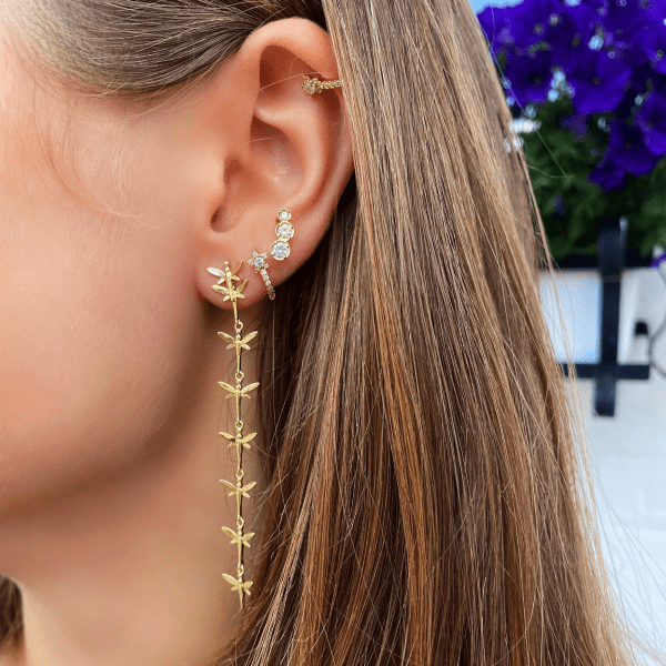 Ioaku - Örhängen Dragonfly Long Guld