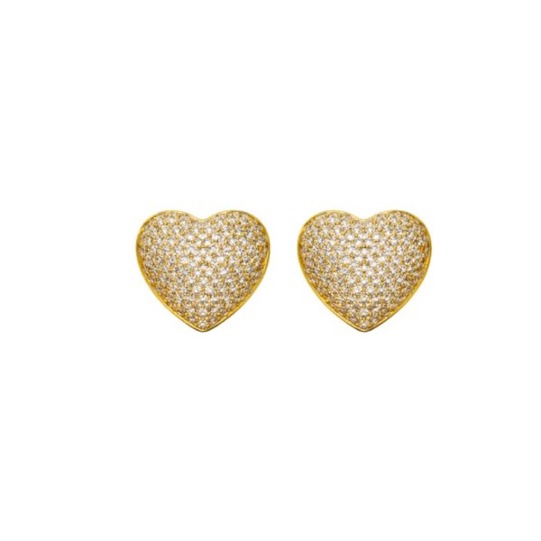 Ioaku - Örhängen Heart of Pave Studs Guld