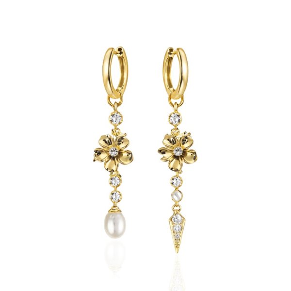 Ioaku - Örhängen La Fleur Chic Hoop Guld