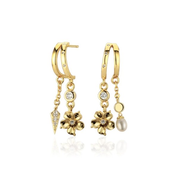 Ioaku - Örhängen La Fleur Double Loop Guld