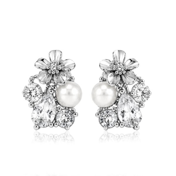 Ioaku - Örhängen La Fleur Sirene Garden Stud Silver Crystal