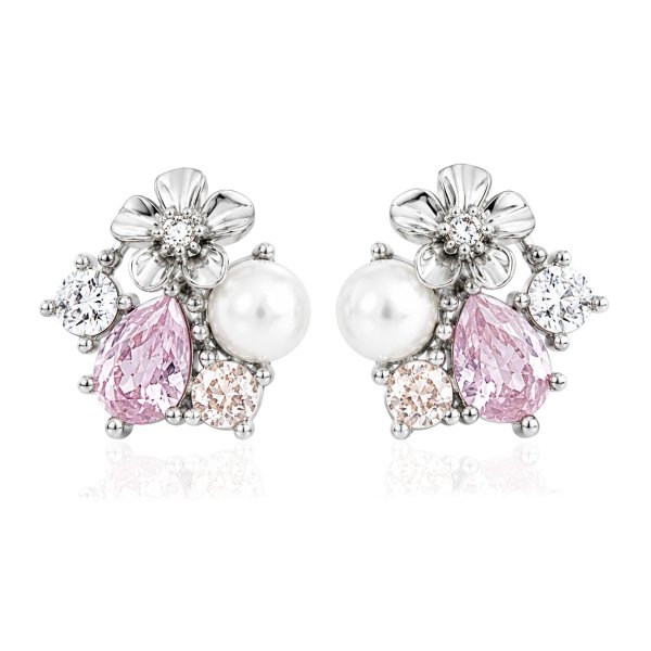 Ioaku - Örhängen La Fleur Sirene Garden Stud Silver Rosa