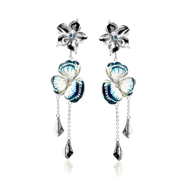 Ioaku - Örhängen Santorini Fleur Multi Blueberry Milkshake Silver 