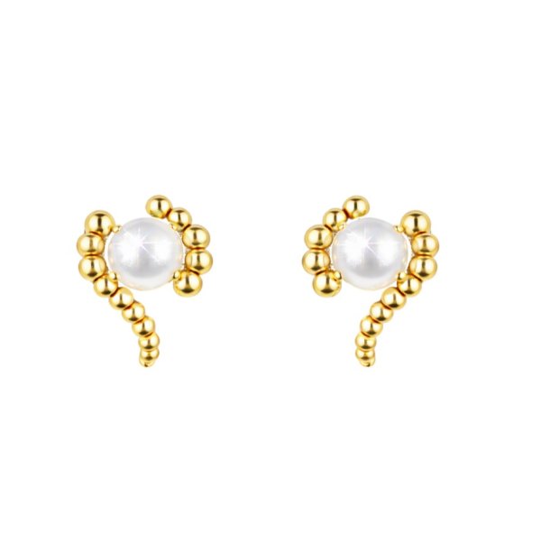 Ioaku - Örhängen Sculptures Pearl Studs Guld