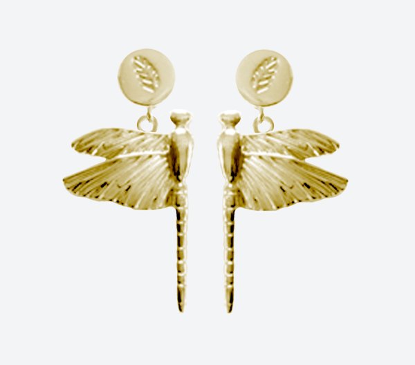 Ioaku - Örhängen The Dragonfly Guld