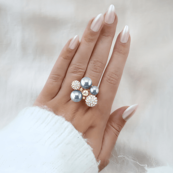 Ioaku - Ring Berry Crystal Silver Blå