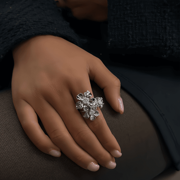 Ioaku - Ring La Fleur Iconic Trio Stål