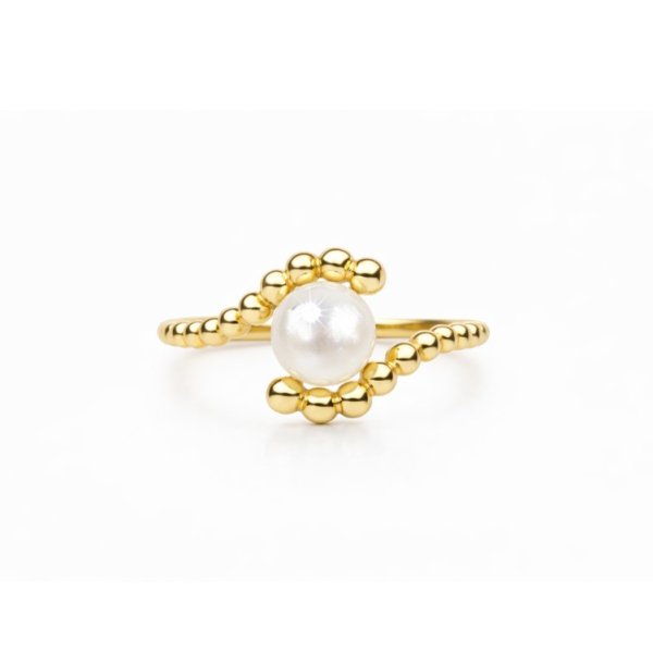 Ioaku - Ring Sculptures Pearl Guld