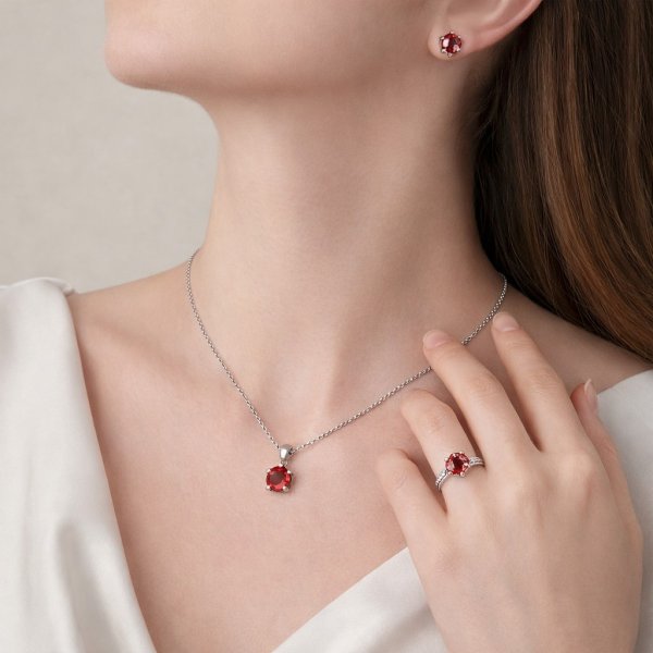 The Botilda - Halsband Månadssten Januari Silver