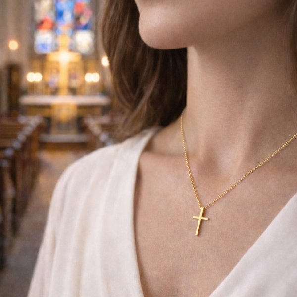 Anna K Jewelry - Halsband Kors Classic Guld