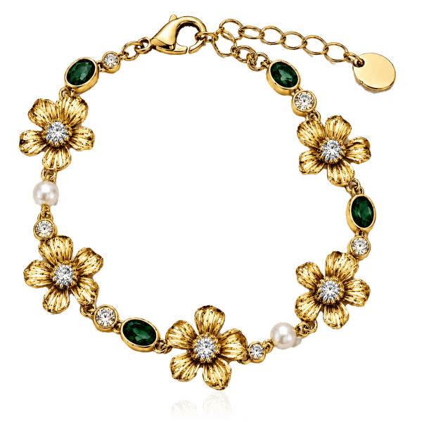 Ioaku - Armband La Fleur Sirene Garden Guld Emerald