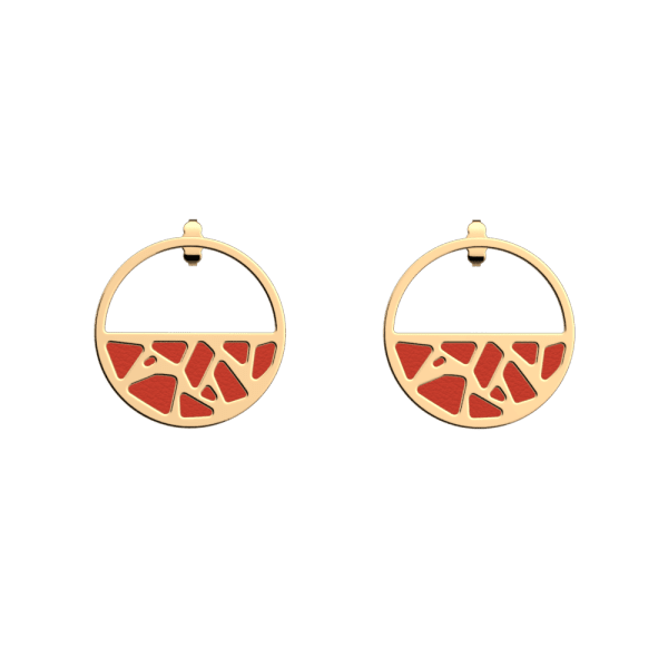 Les Georgettes - Örhängen Ring 30 Girafe Guld